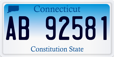 CT license plate AB92581