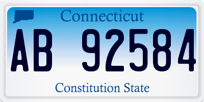 CT license plate AB92584