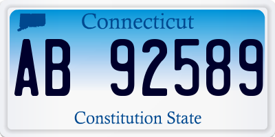 CT license plate AB92589