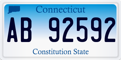 CT license plate AB92592