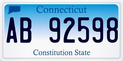 CT license plate AB92598
