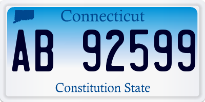 CT license plate AB92599