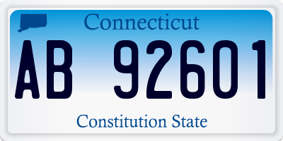 CT license plate AB92601