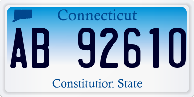 CT license plate AB92610