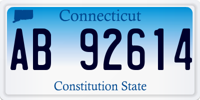 CT license plate AB92614