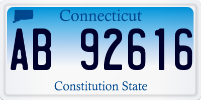 CT license plate AB92616