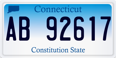 CT license plate AB92617