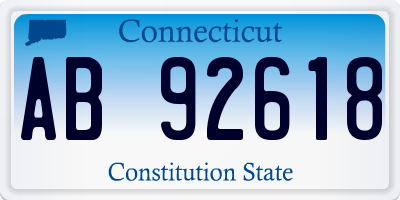 CT license plate AB92618