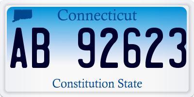 CT license plate AB92623