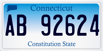 CT license plate AB92624