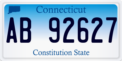 CT license plate AB92627