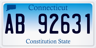 CT license plate AB92631