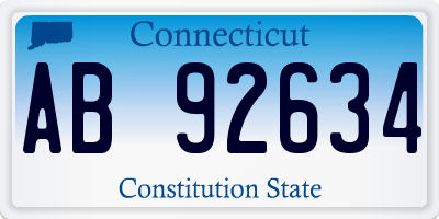 CT license plate AB92634