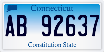 CT license plate AB92637