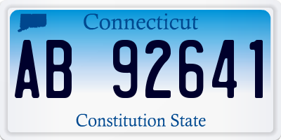 CT license plate AB92641