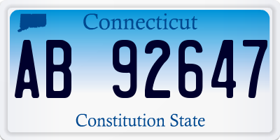 CT license plate AB92647