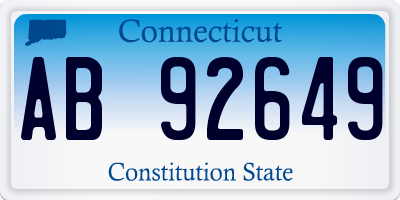 CT license plate AB92649