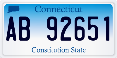 CT license plate AB92651