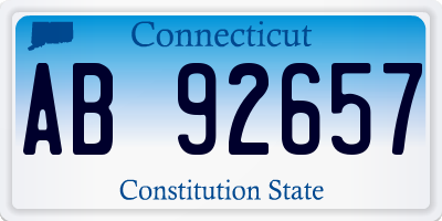 CT license plate AB92657