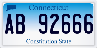 CT license plate AB92666