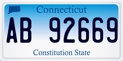 CT license plate AB92669