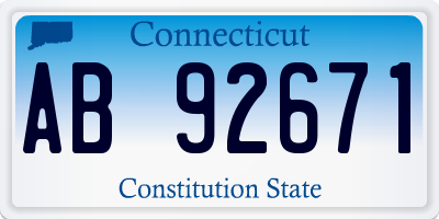 CT license plate AB92671