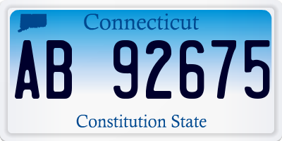 CT license plate AB92675