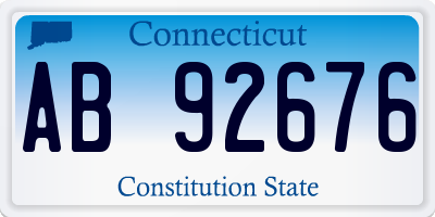 CT license plate AB92676