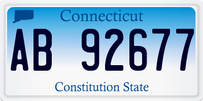 CT license plate AB92677