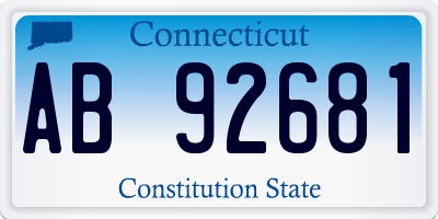 CT license plate AB92681