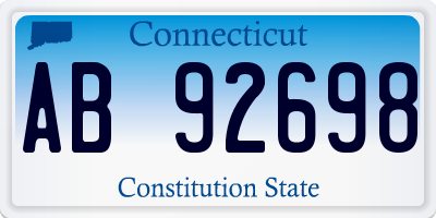 CT license plate AB92698