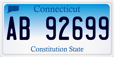 CT license plate AB92699