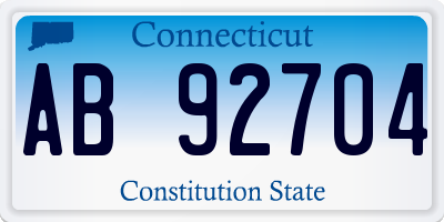 CT license plate AB92704