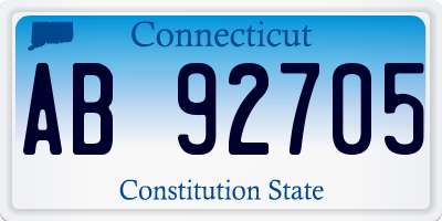 CT license plate AB92705