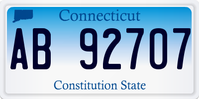 CT license plate AB92707