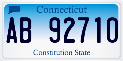 CT license plate AB92710