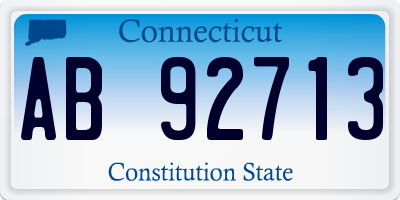 CT license plate AB92713