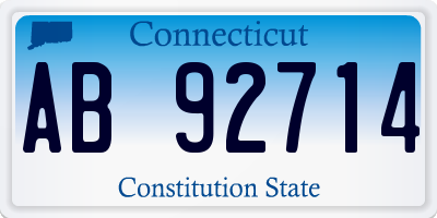 CT license plate AB92714