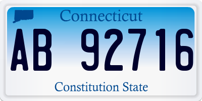 CT license plate AB92716