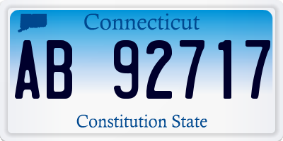 CT license plate AB92717