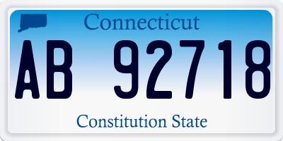 CT license plate AB92718