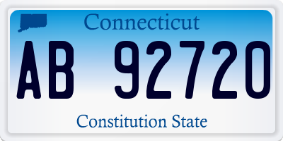 CT license plate AB92720