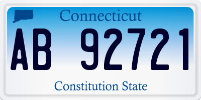 CT license plate AB92721