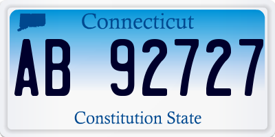 CT license plate AB92727