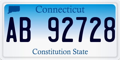 CT license plate AB92728