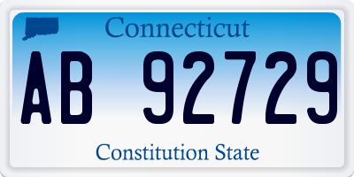 CT license plate AB92729