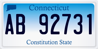 CT license plate AB92731