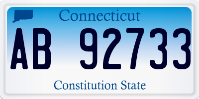 CT license plate AB92733