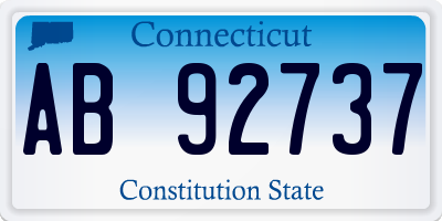 CT license plate AB92737