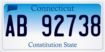 CT license plate AB92738